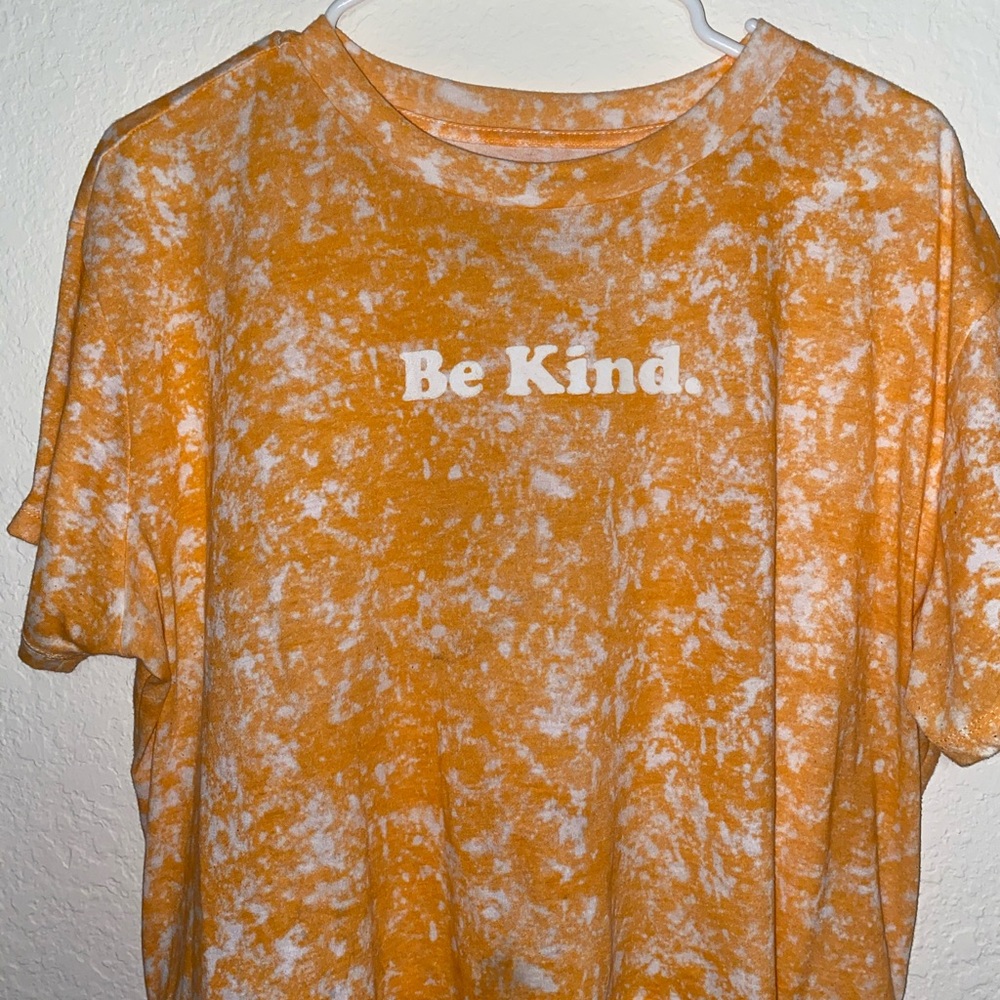 Orange acid wash “be kind shirt”